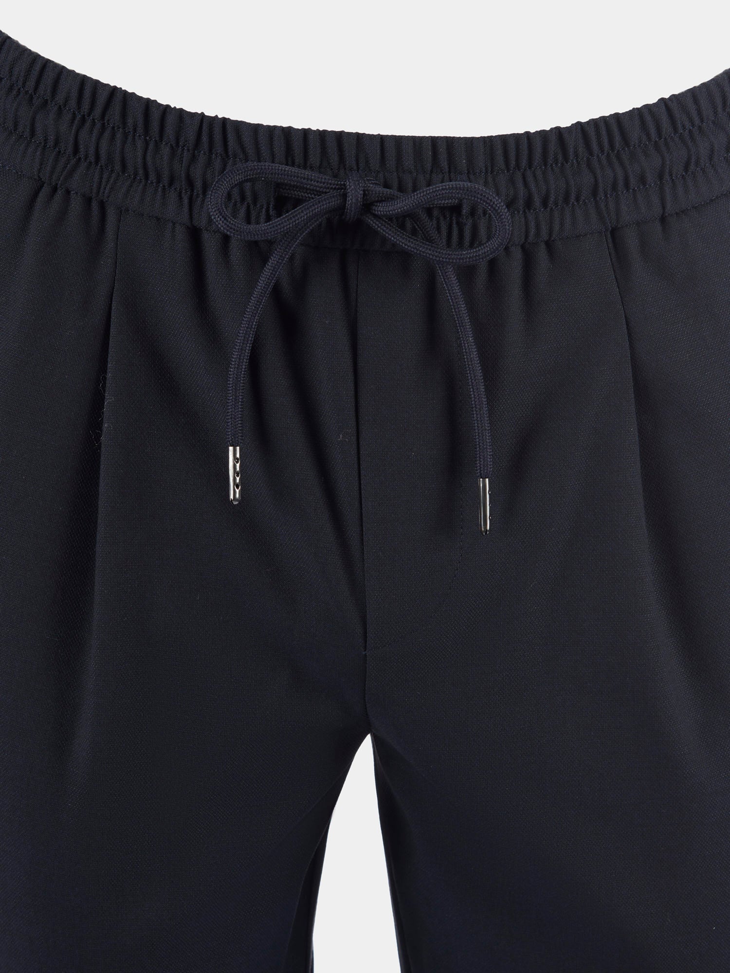 Peckham Rye Single Pleat Drawstring Navy Blue Trousers